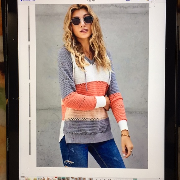 Beautiful Long sleeve color block top - Picture 5 of 5